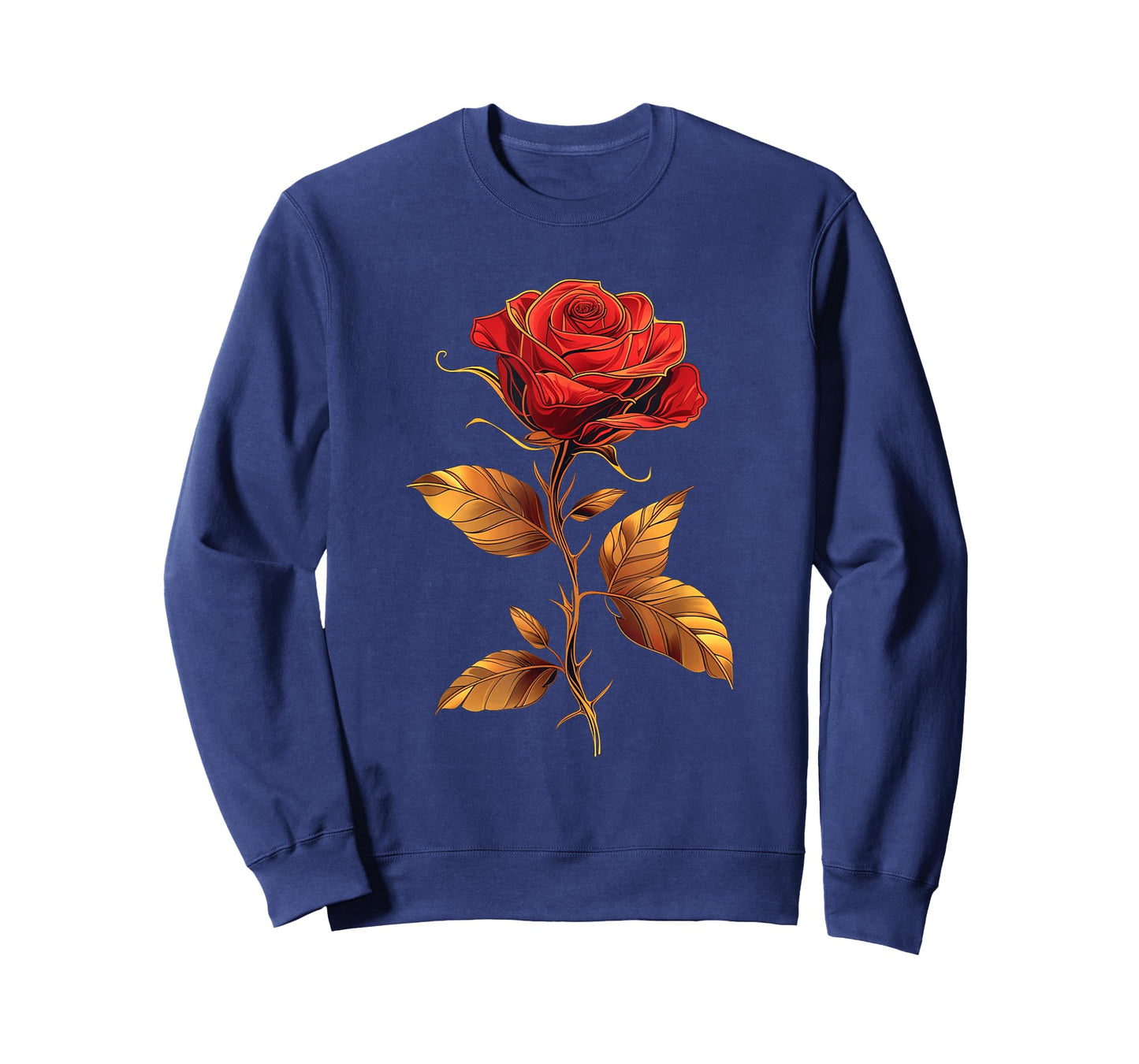 Deep Red Rose Black And Gold Graphic Tees Men Women T-Shirt