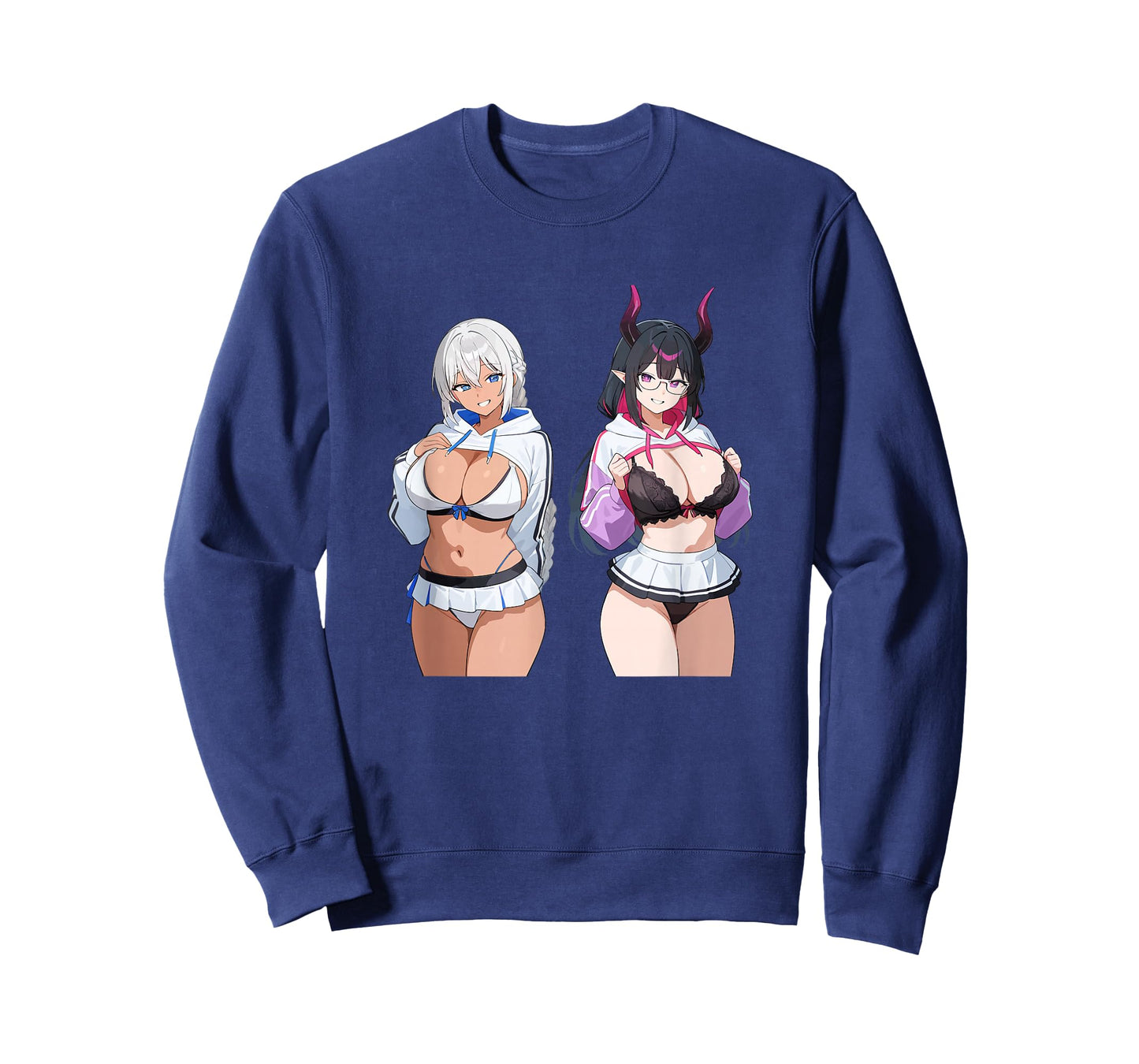 Waifu Sexy Anime Girl Horns Mini Skirt Japanese Retro Art T-Shirt