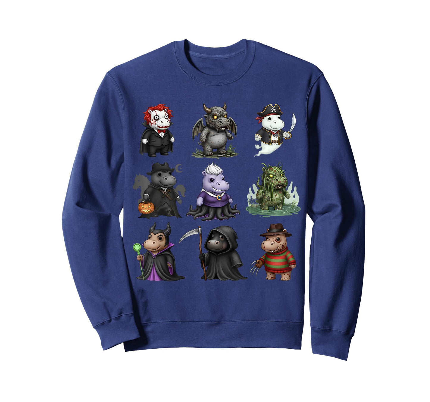 Cute Hippo Ghost Witch Zombie Halloween Costume T-Shirt