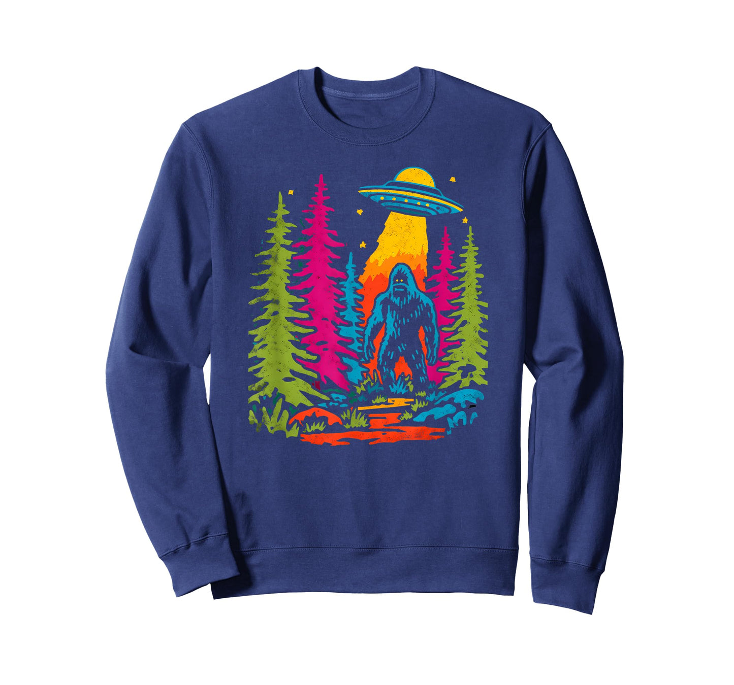 Funky Sasquatch Bigfoot Vintage UFO Abduction Cryptozoology T-Shirt