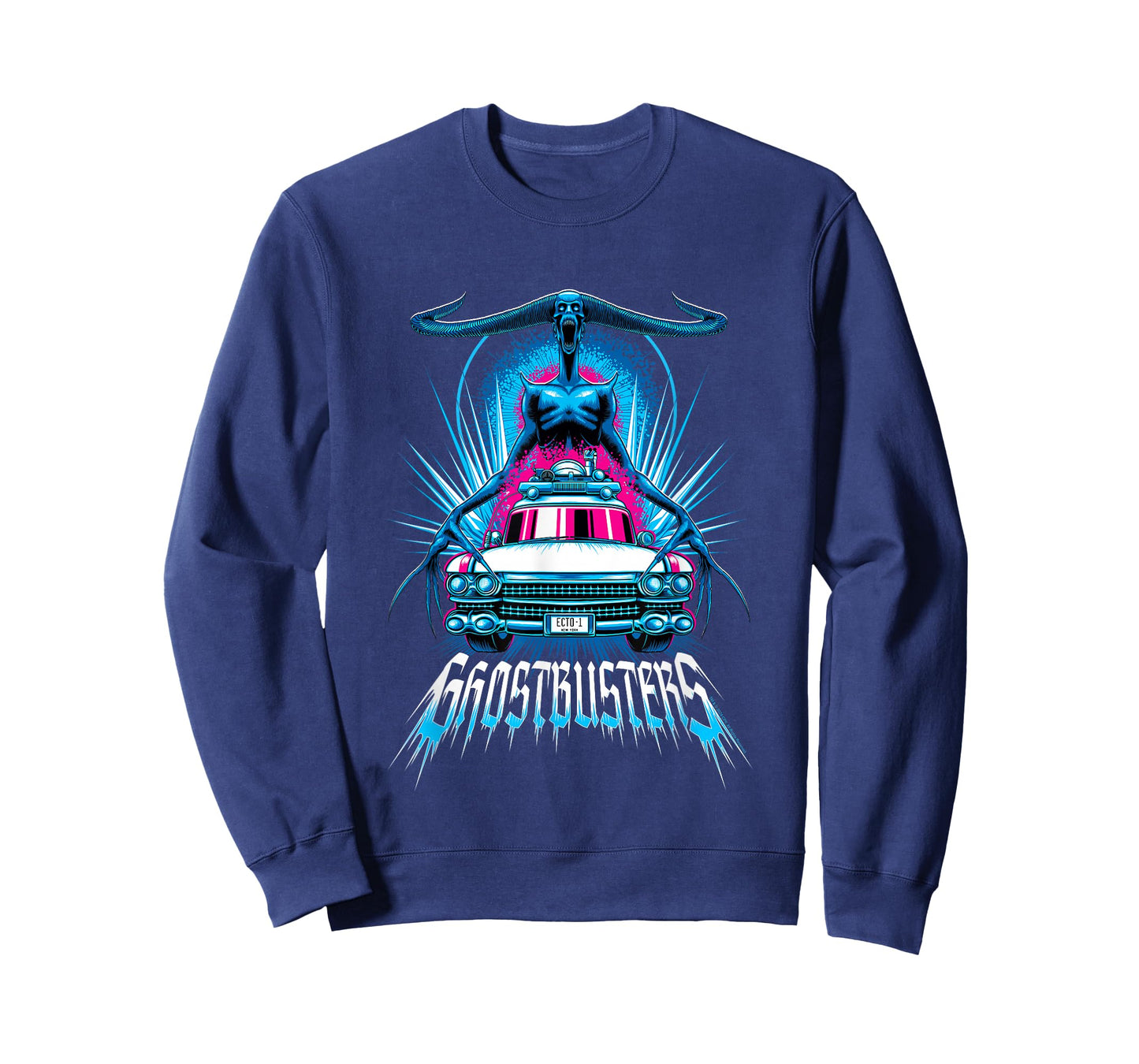Ghostbusters: Frozen Empire Death Chill Monster & Ecto-1 Car T-Shirt