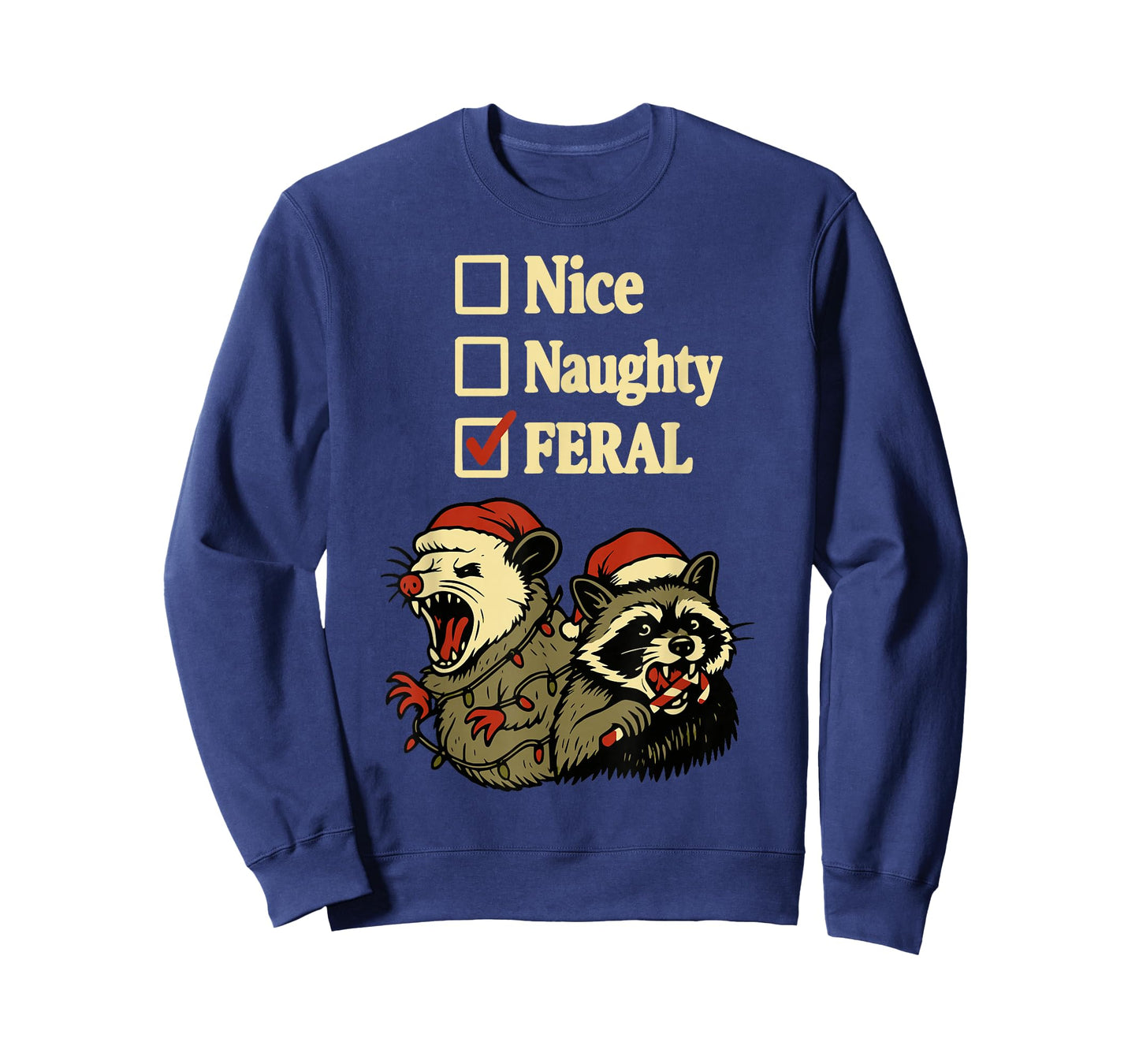 Funny Feral Christmas Raccoon and Possum Festive Xmas Animal T-Shirt