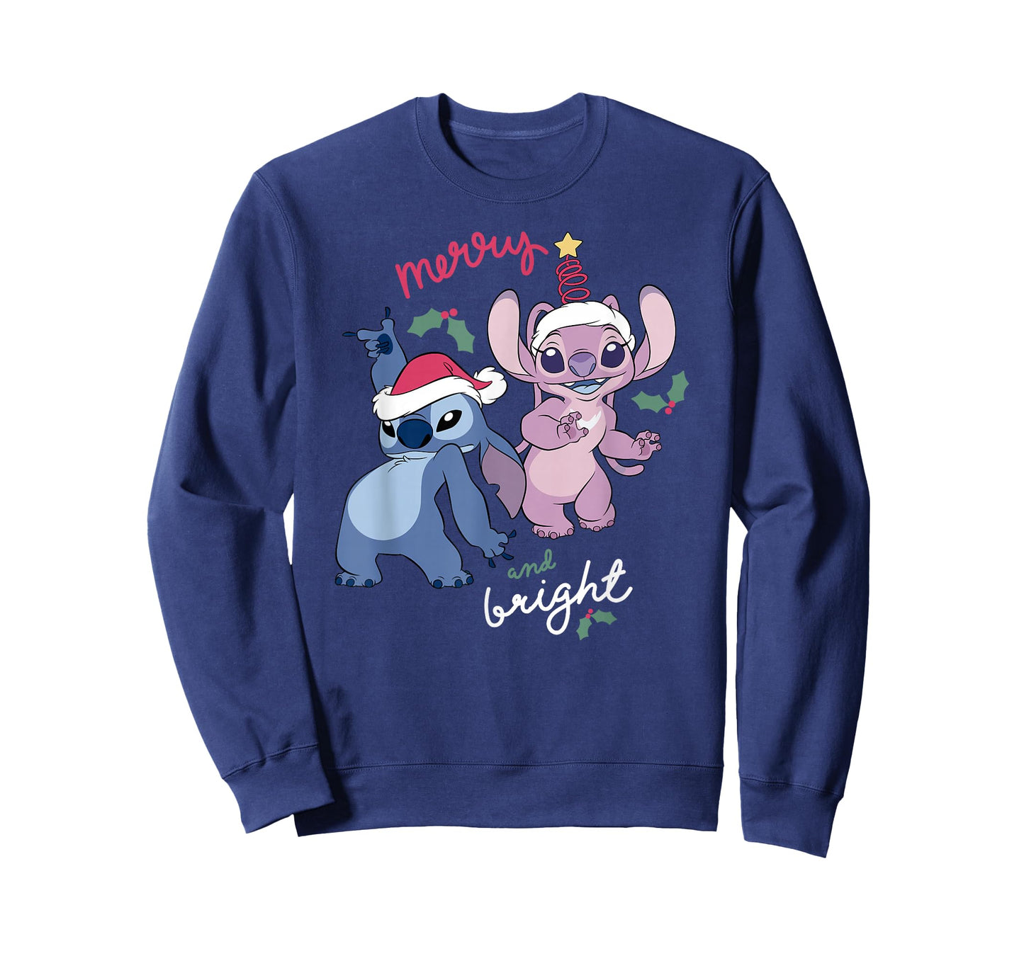 Disney Lilo & Stitch Christmas Merry & Bright Stitch & Angel T-Shirt