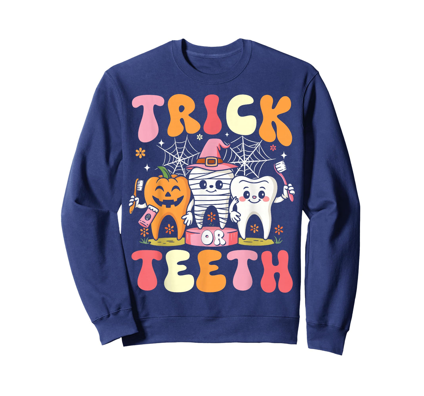 Trick Or Teeth Funny Dental Halloween Costumes Treat Dentist T-Shirt