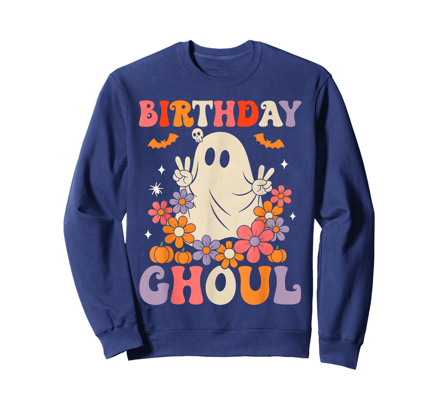 Birthday Ghoul Floral Ghost Halloween Women Girls Teens T-Shirt