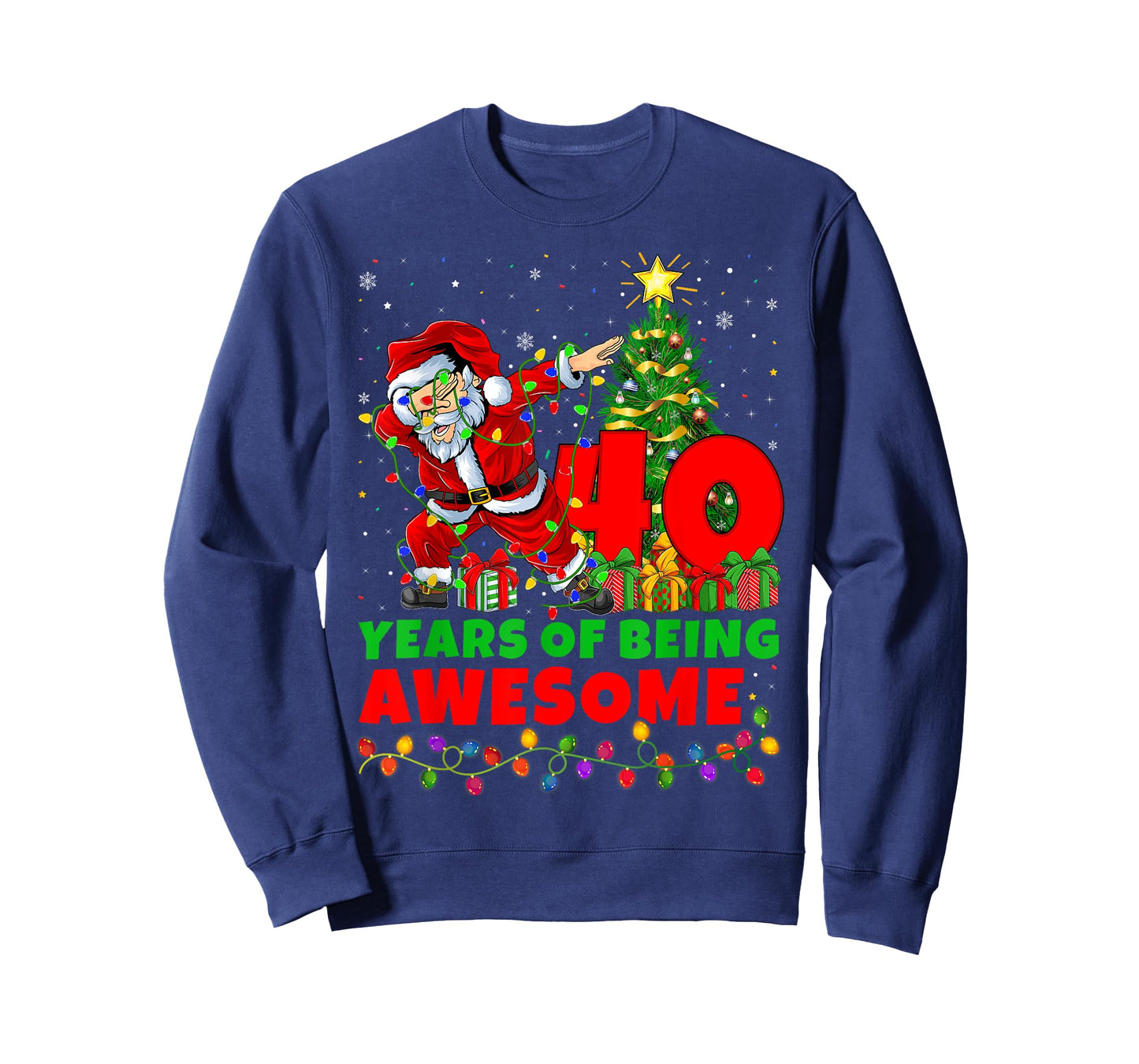 40 Years Of Being Awesome Santa 40th Birthday Christmas T-Shirt