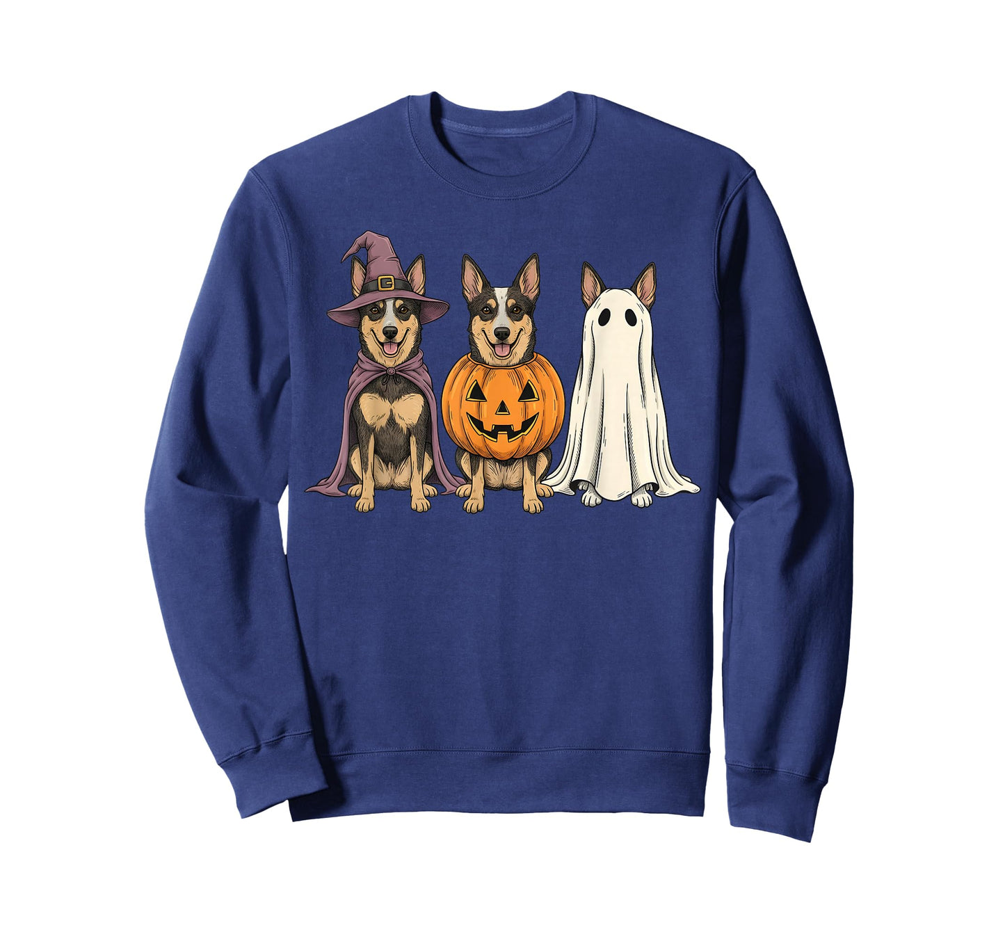 Spooky Ghost Australian Kelpie Pumpkin Halloween Dog Lover T-Shirt