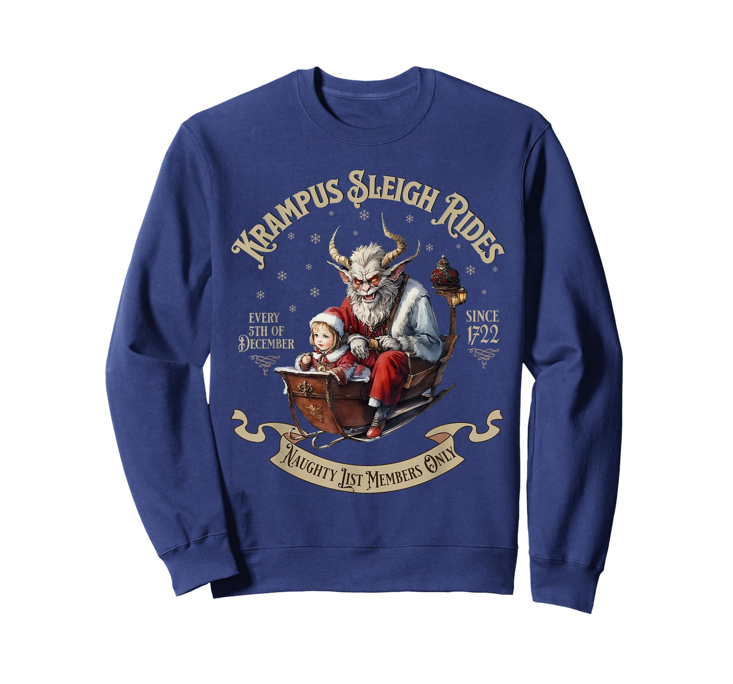 Funny Vintage Krampus Sleigh Rides Spooky Christmas Season T-Shirt