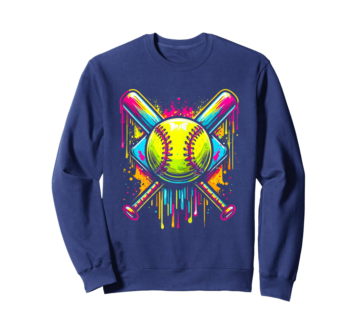 Softball Girl Ice Cream Softball Drip T-Shirt