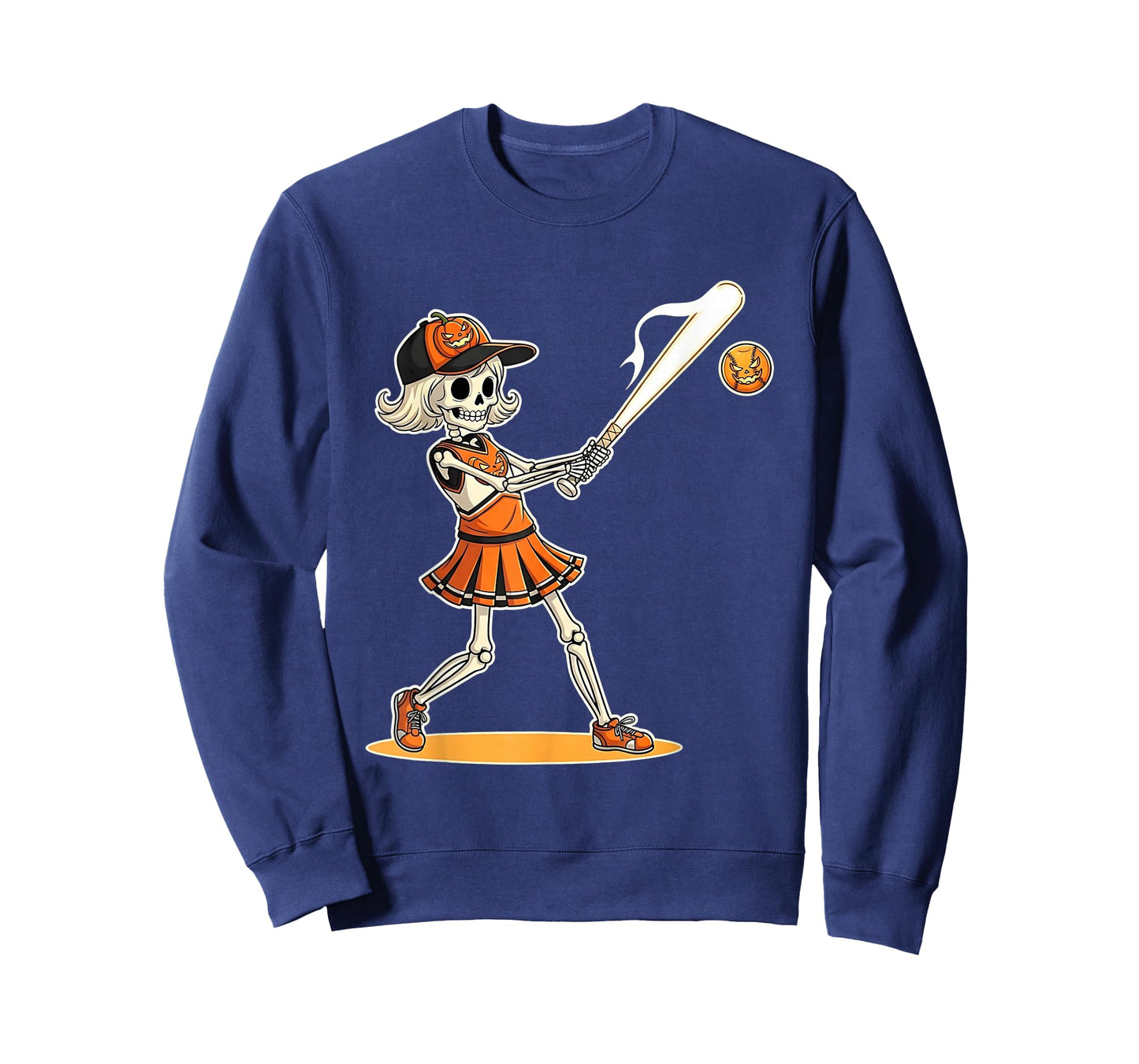 Spooky Softball Skeleton Halloween Sporty Costume Women T-Shirt
