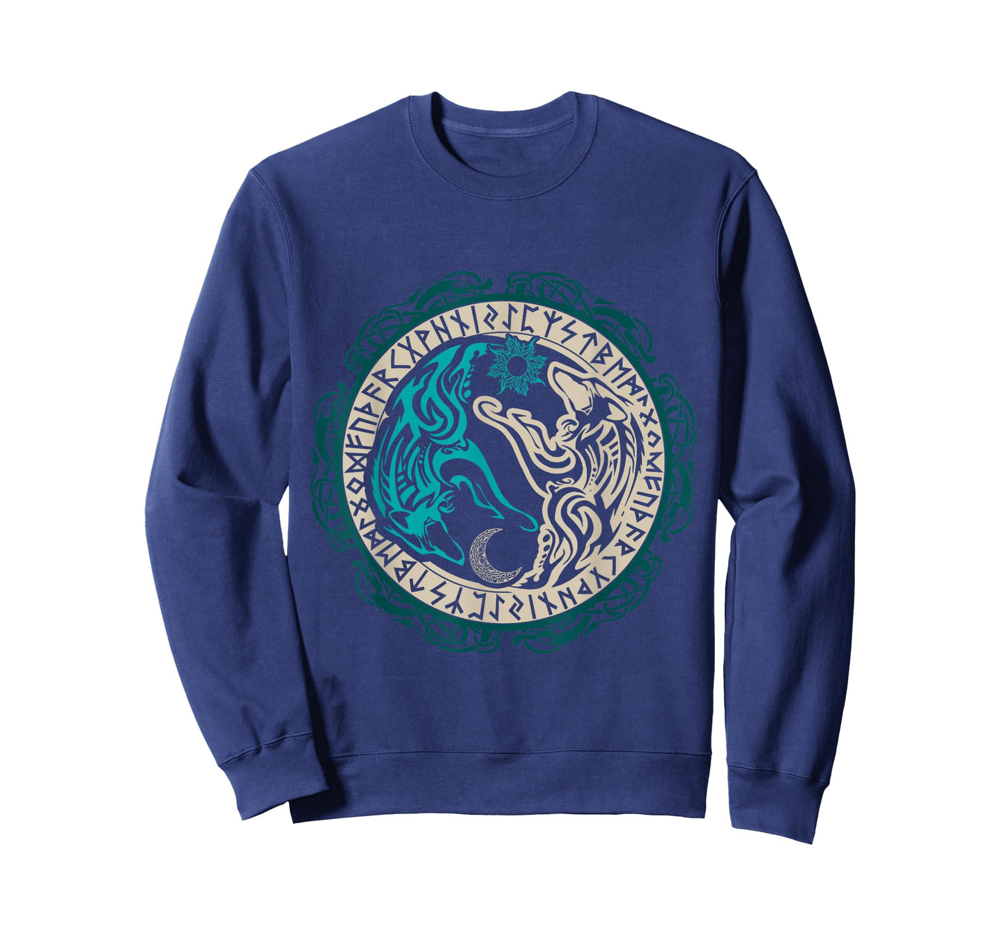 Skoll and Hati Chasing the Moon Viking T-Shirt