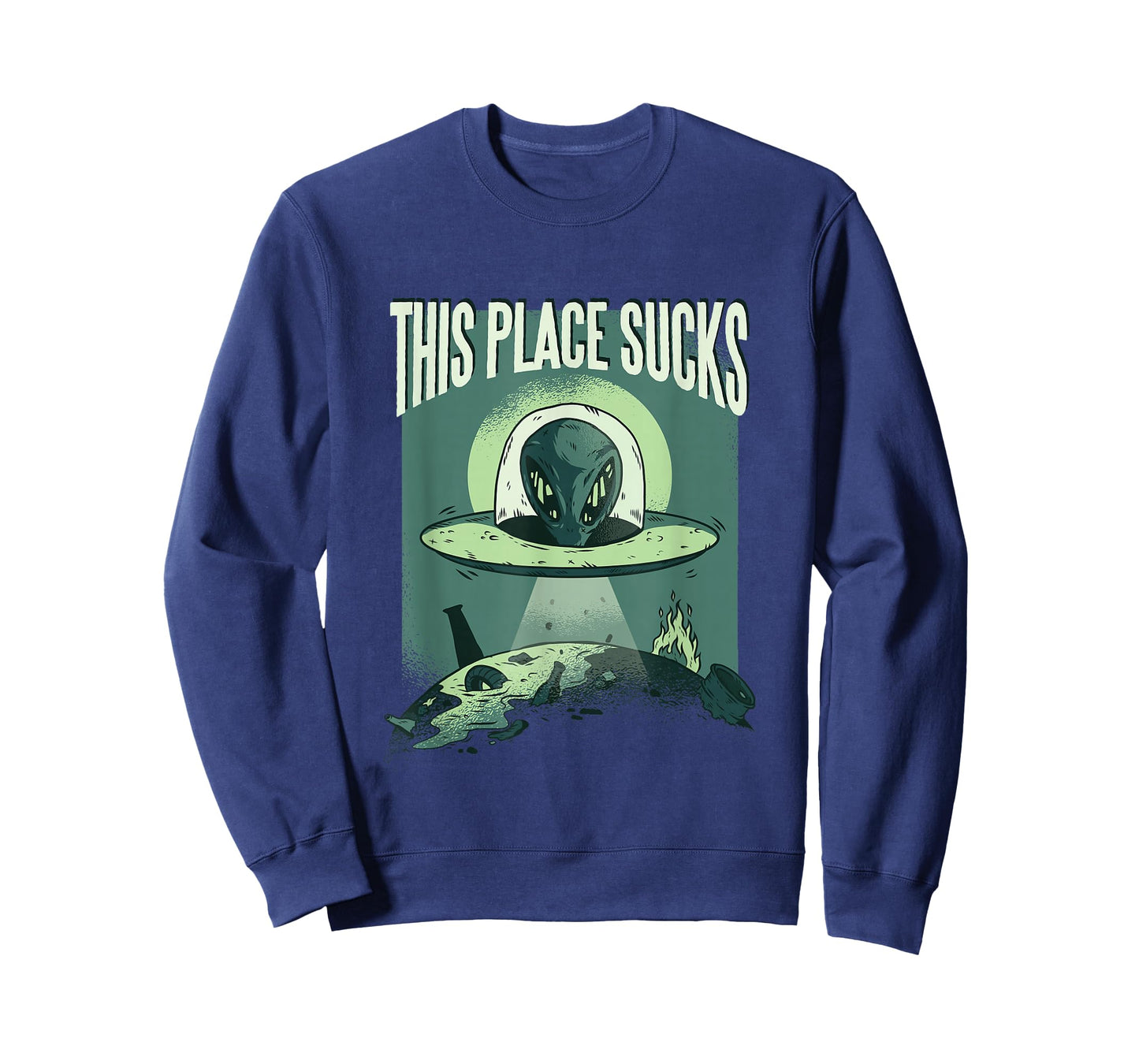 This Place Sucks Ufo Alien Graphic Funny T-Shirt T-Shirt