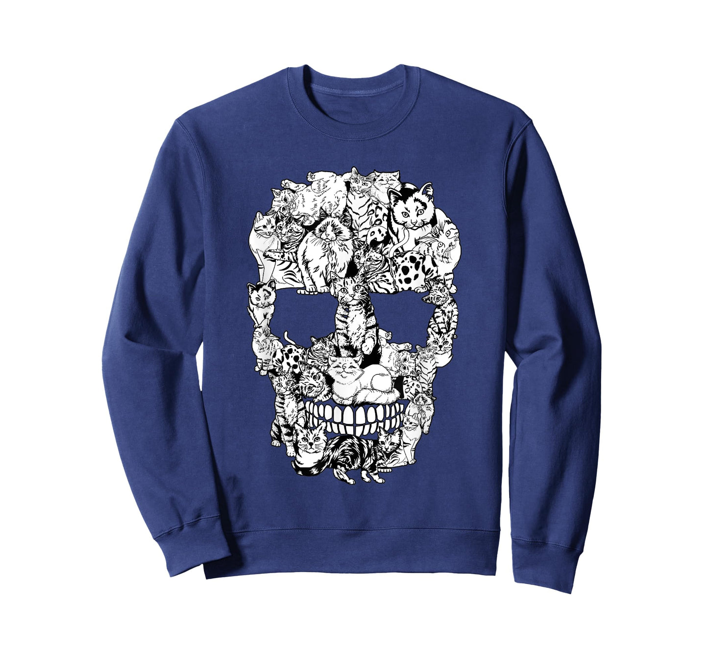 Funny Cat Skull Skeleton Halloween Costume Men Women Kids T-Shirt