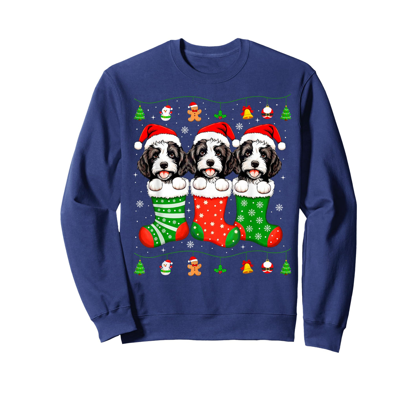 Bernedoodle Dog Christmas Pajamas Funny Xmas Dog Lover T-Shirt