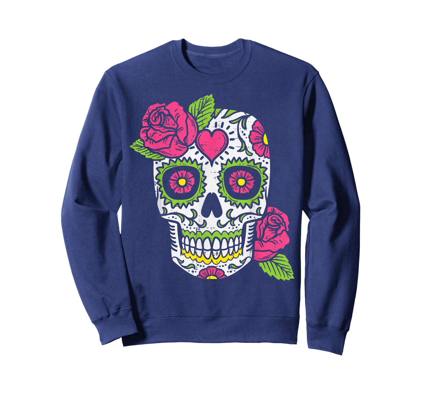 Pink Rose Sugar Skull Dia De Los Muertos Mexican Halloween T-Shirt