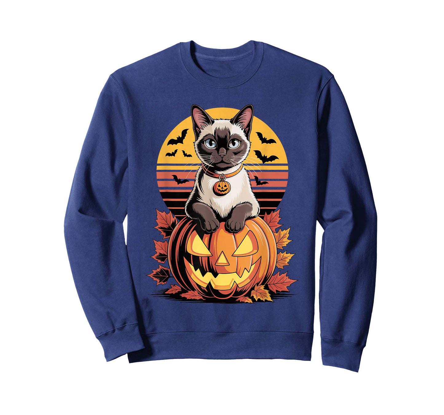 Halloween Retro Siamese Cat Meezer T-Shirt