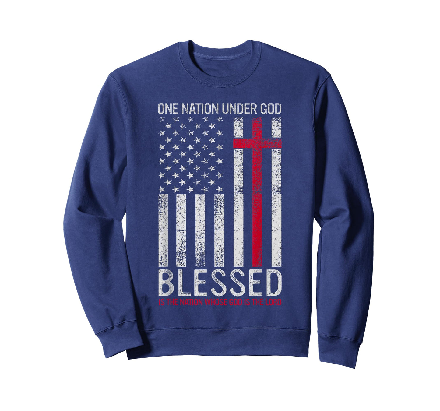 One Nation Under God Jesus Blessed American Flag 4th of July T-Shirt