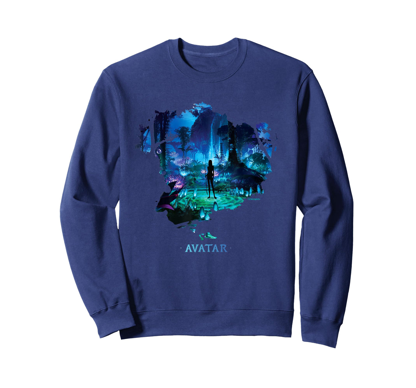 Avatar Na'vi in Pandora Jungle at Night with Logo T-Shirt
