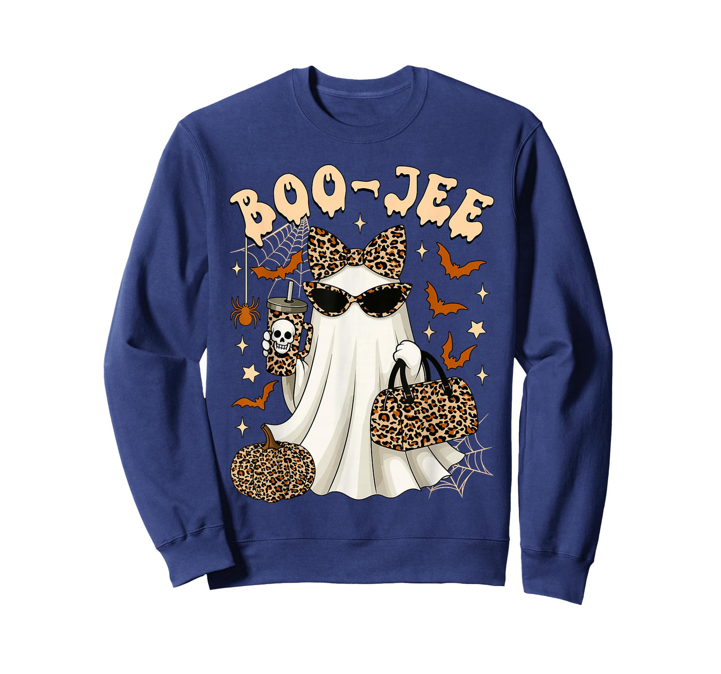 Boo JEE Coquette Leopard Ghost Coffee Halloween Boujee Ghost T-Shirt