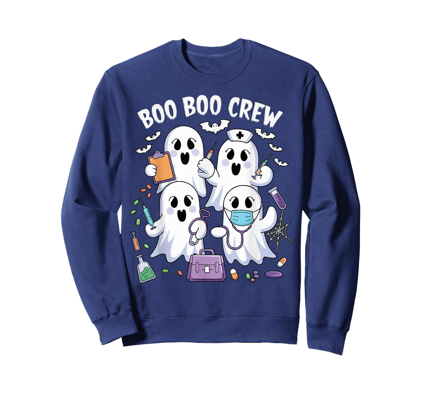 Boo boo Crew Nurse Halloween Funny Ghost Nurse Women T-Shirt
