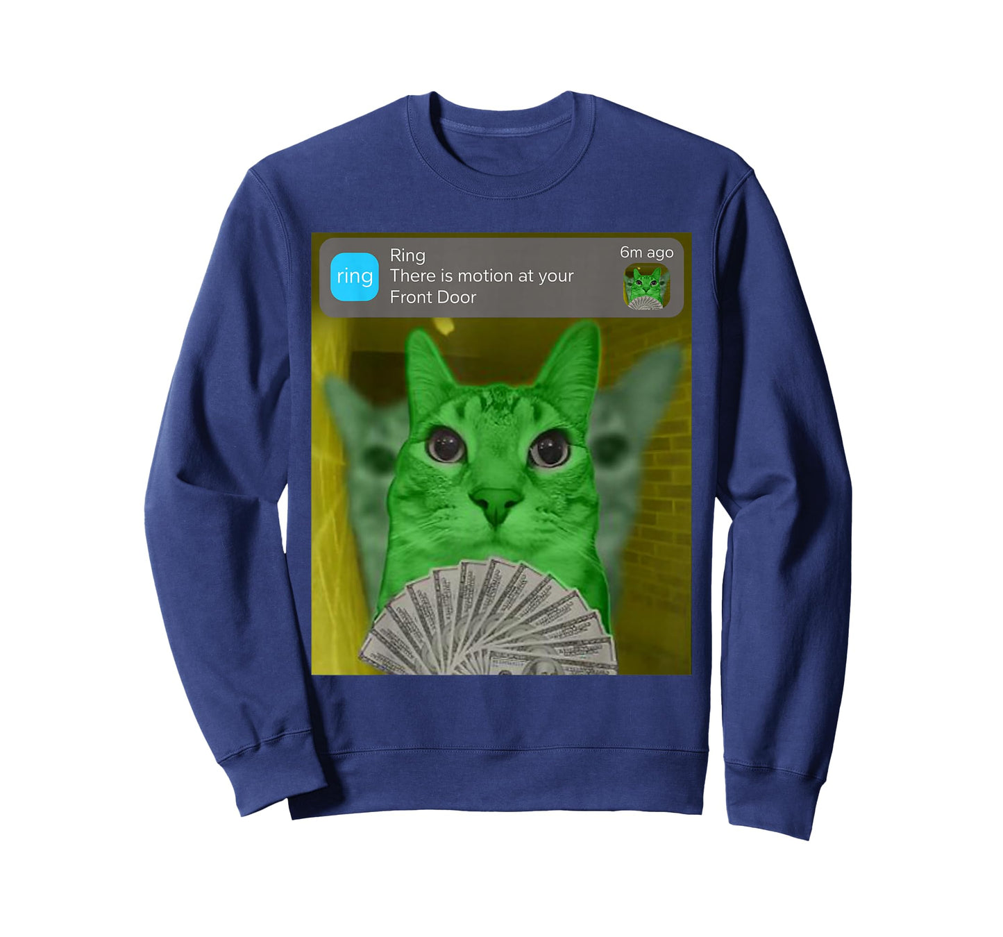 Ring There is Motion at Your Front Door Alien Cat Meme T-Shirt
