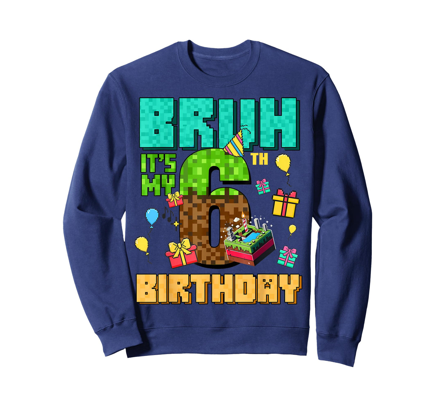 Vintage Bruh Its My 6th Birthday Game Gift for Boy Girl Kid T-Shirt