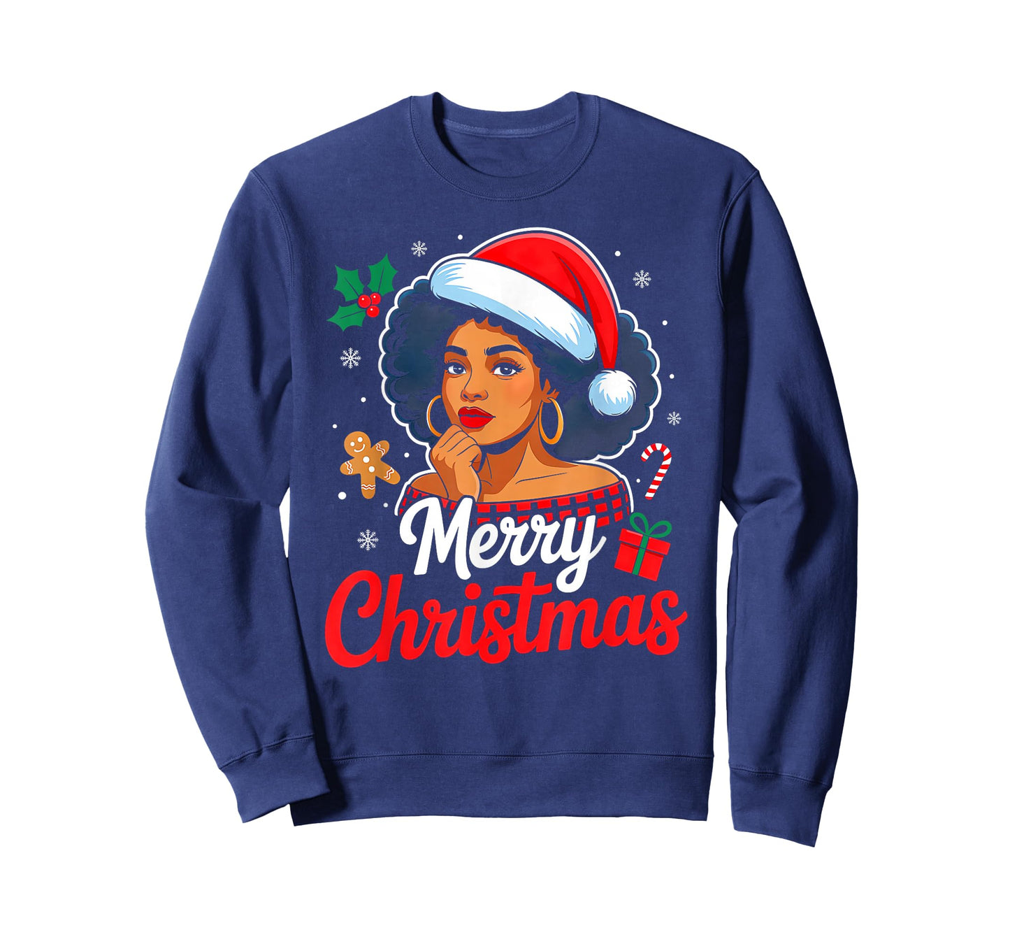 Merry Christmas Black Women African American Xmas Pajamas T-Shirt