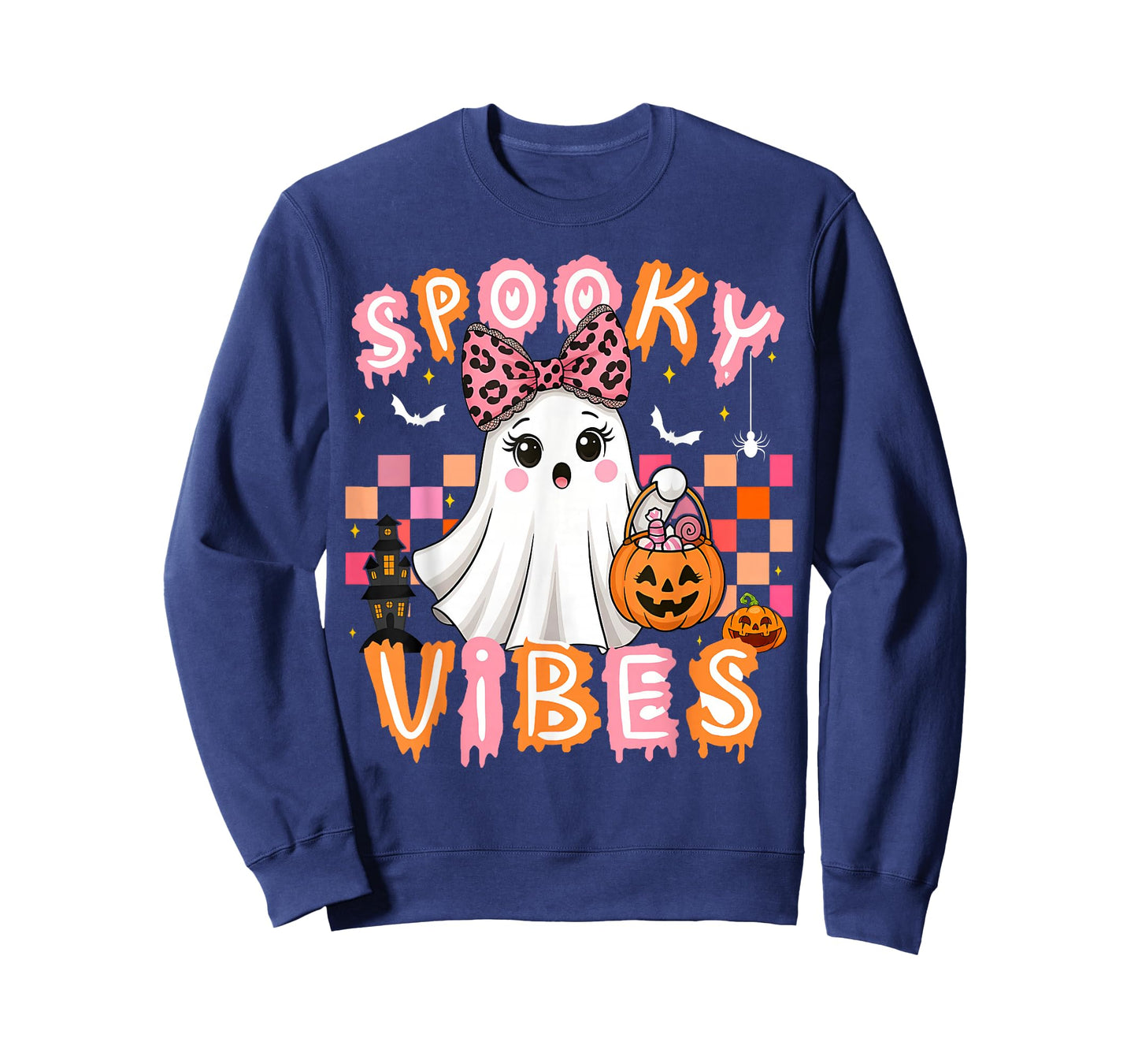 Spooky Vibes Cute Boo Ghost Halloween Costumes Girls T-Shirt