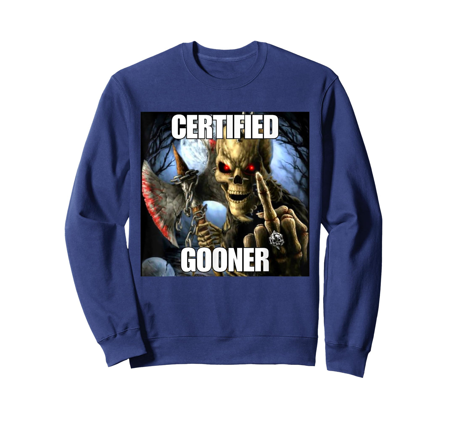 Certified Gooner Funny Cringe Hard Skeleton Meme T-Shirt