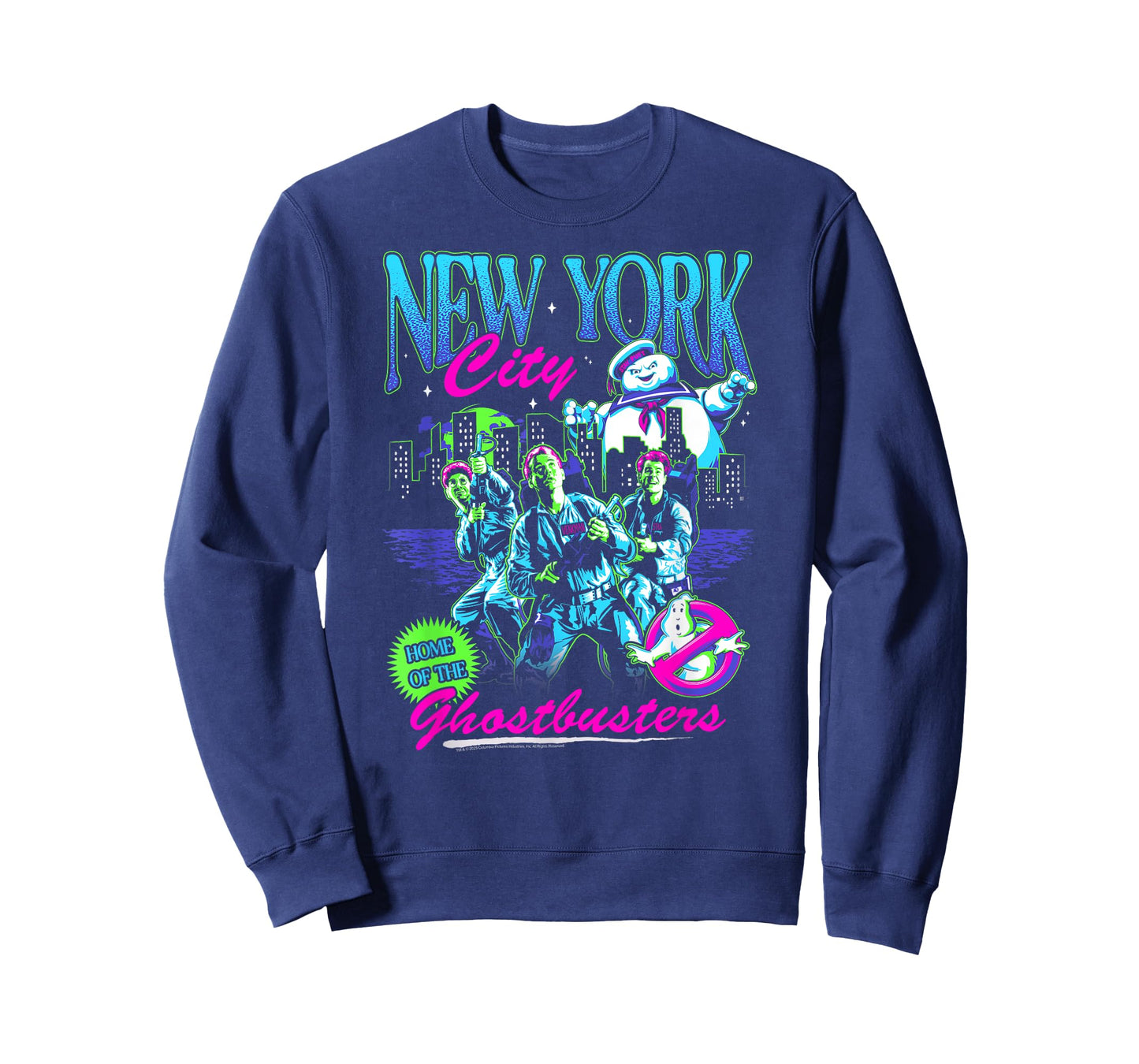 Ghostbusters Neon New York City Retro 80's Movie T-Shirt