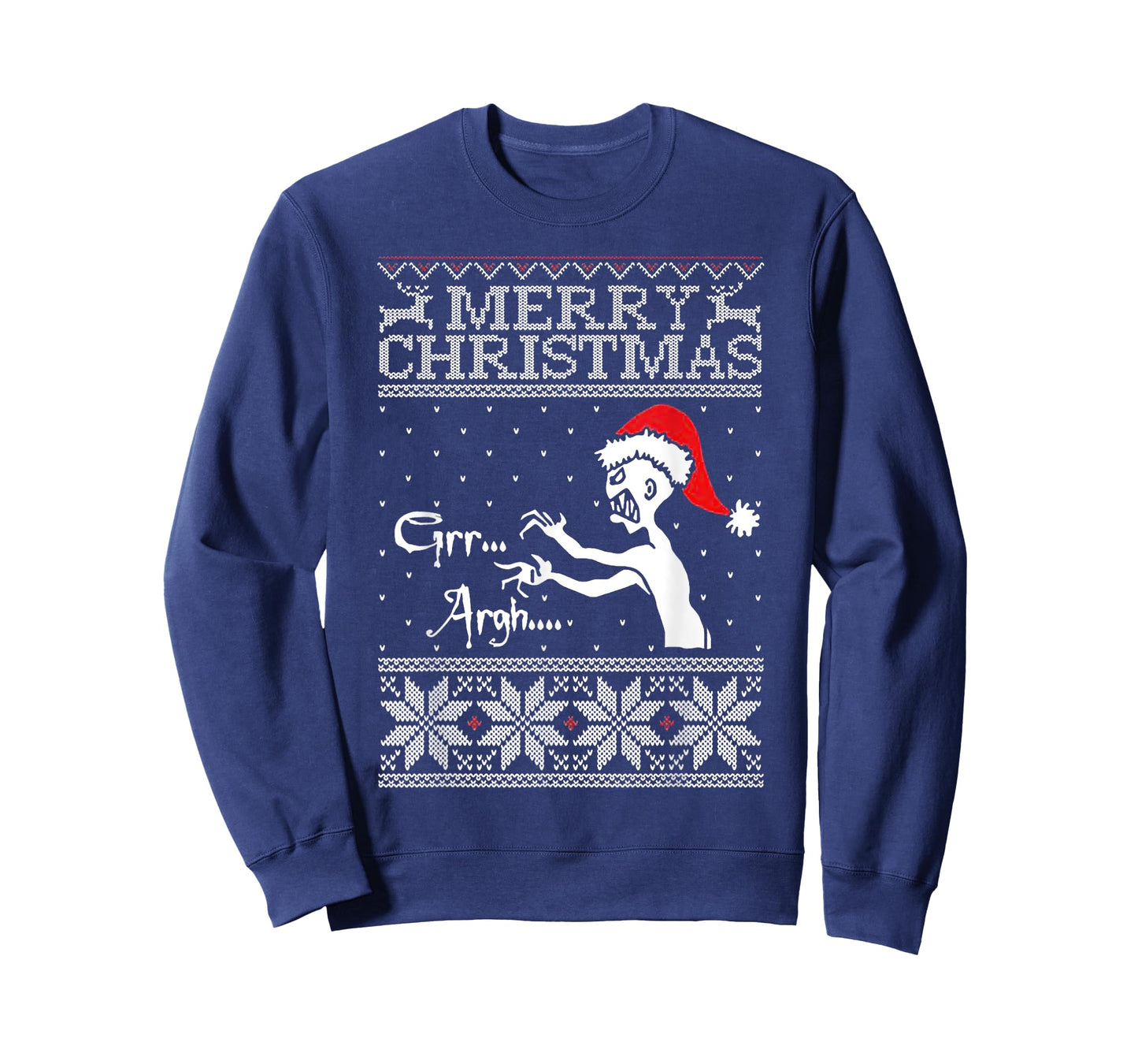 Merry Christmas Grr Argh Ugly Zombie Santa T-Shirt