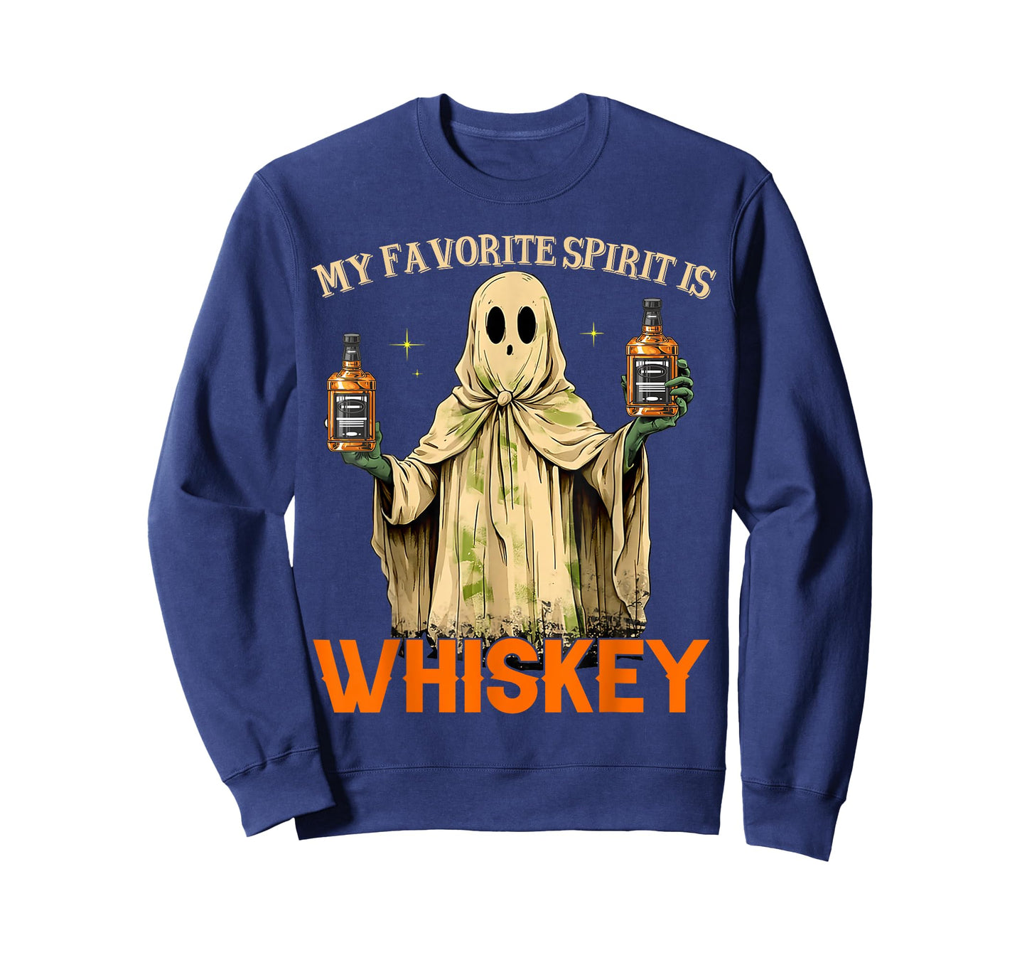 My Favorite Spirit Is Whiskey Funny Ghost Halloween Drinking T-Shirt