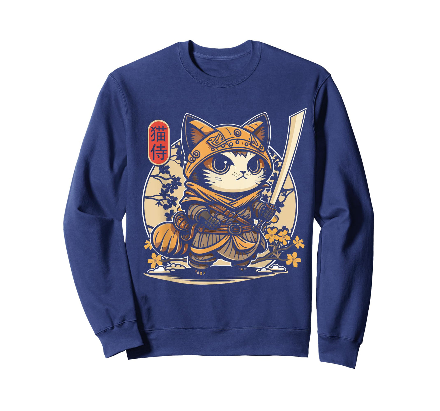 Japanese Samurai Cat Tattoo, Kawaii Ninja Cat T-Shirt