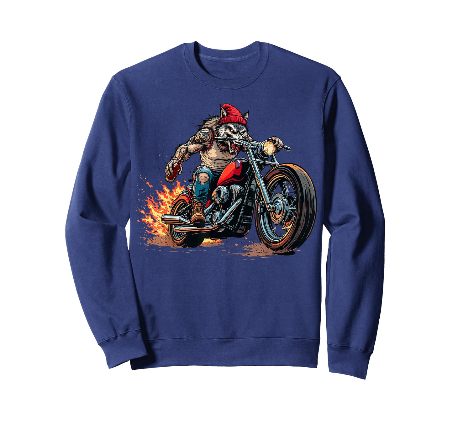 Retro Motorcycles Tee Wolf Biker Motorcycling Riding Lover T-Shirt