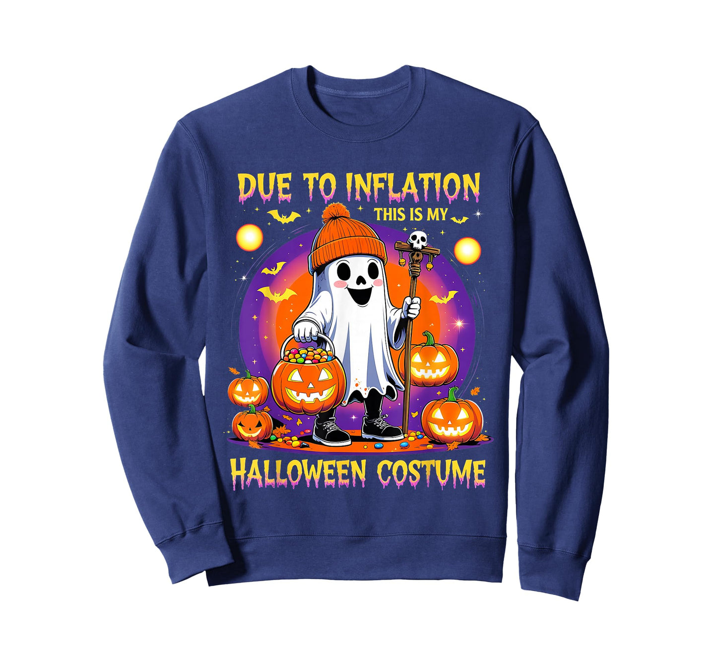 Due to Inflation Funny Ghost Halloween Costume T-Shirt