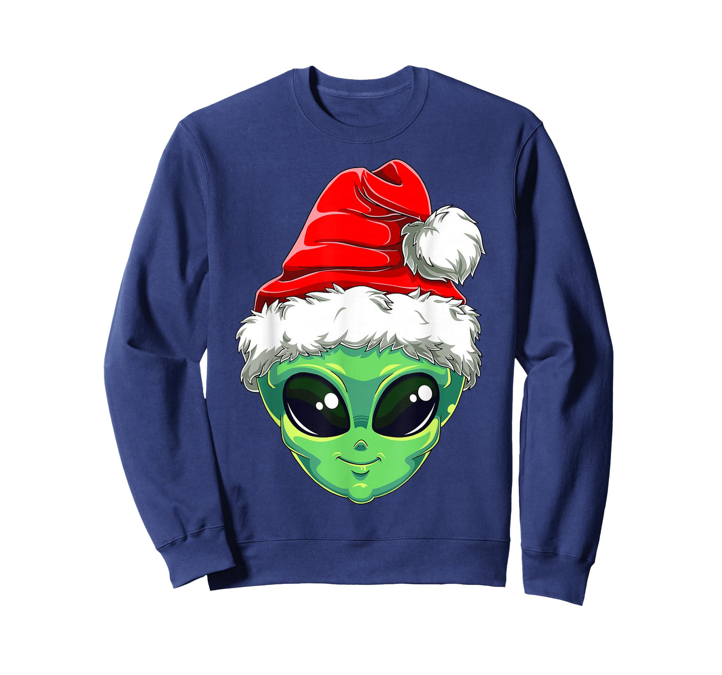 Christmas Alien Santa Costume Funny UFO Santa Hat Xmas Kids T-Shirt