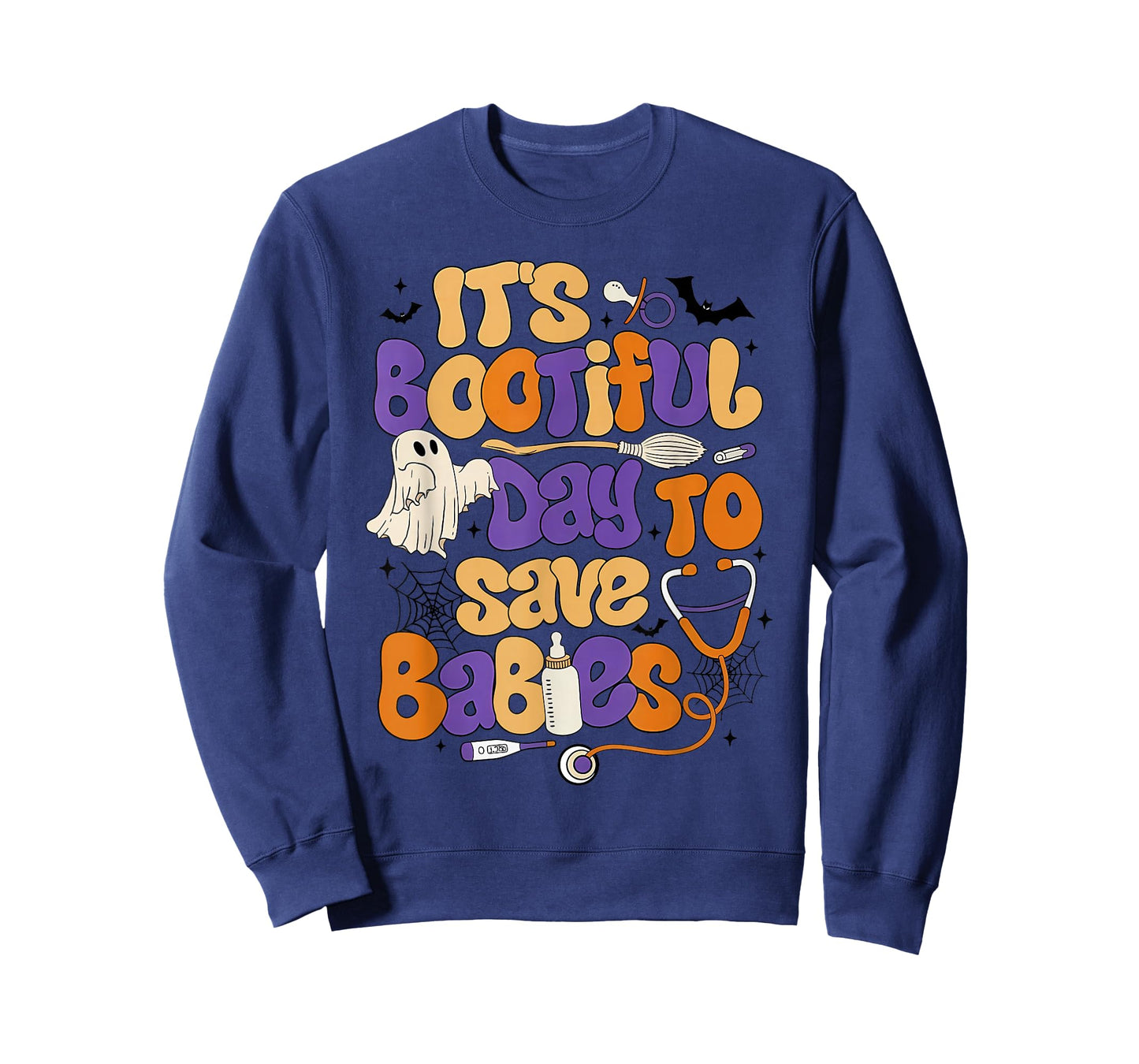 It's a Boo-Tiful Day to Save Babies NICU Nurse Boo Crew T-Shirt