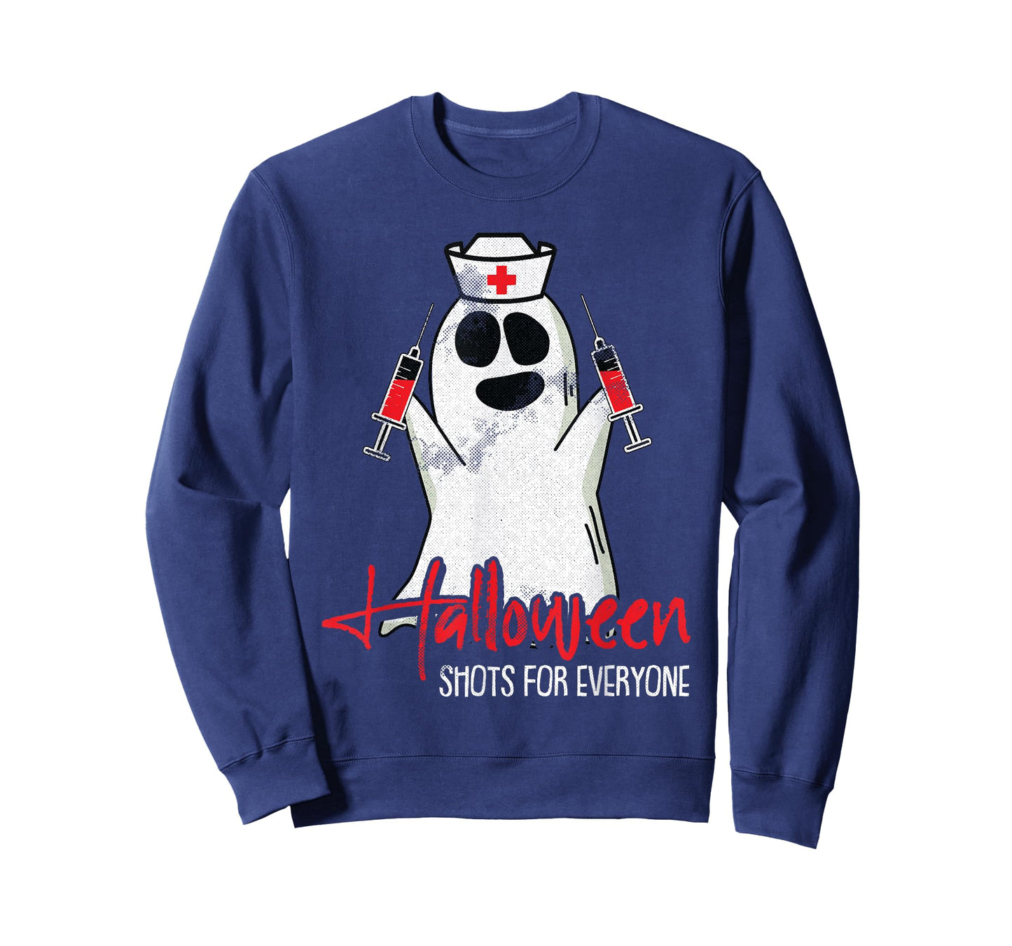 Shots For Everyone Lazy Halloween Costume Funny Ghost Nurse T-Shirt