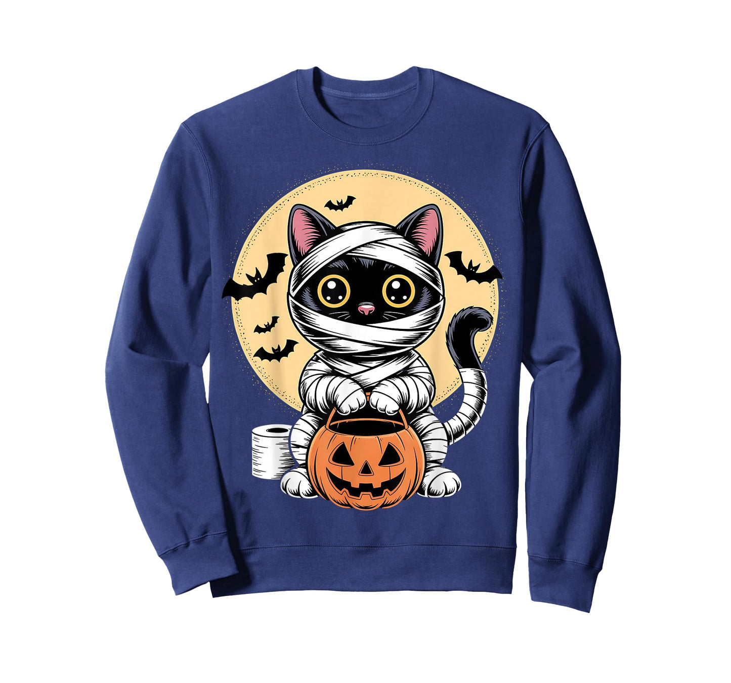 Black Cat Mummy Men Women Kids Halloween Funny Black Cat T-Shirt
