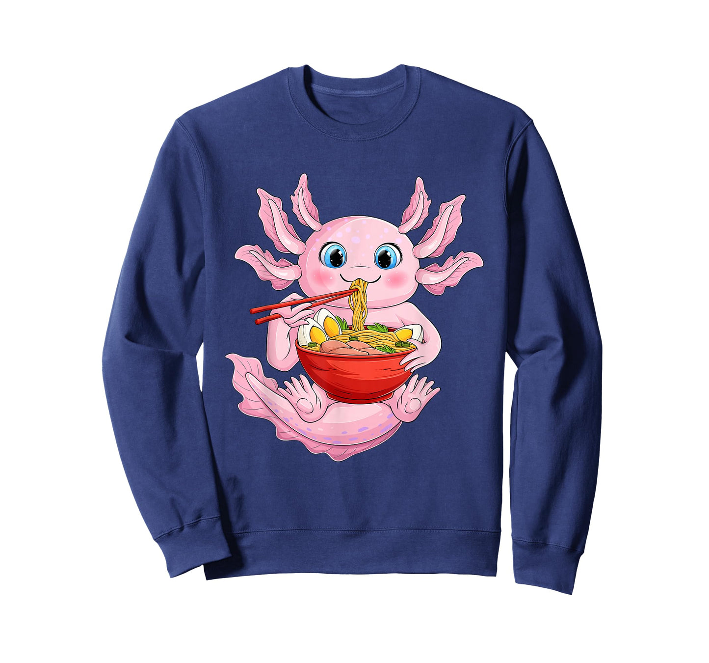 Axolotl Eating Ramen Noodle Design – Kawaii Style T-Shirt