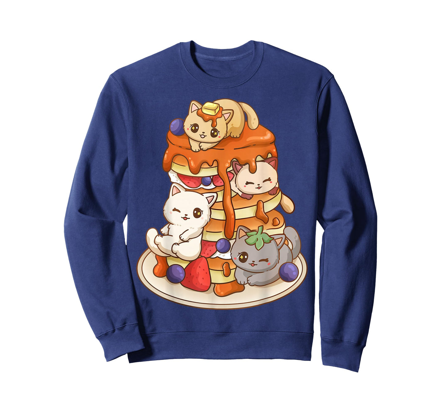 Cat Pancake Stack Kawaii Anime Cat Funny T-Shirt