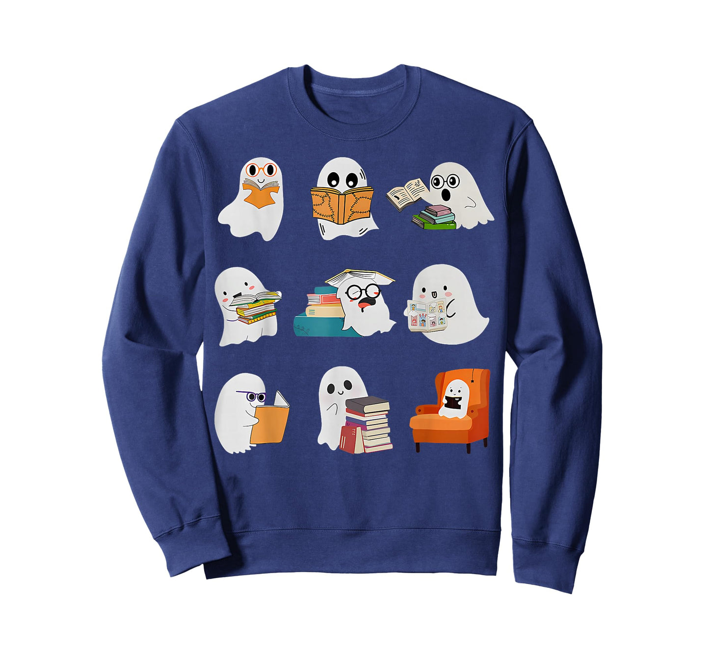 Ghost Reading Teacher Halloween Librarian Book Lover School T-Shirt