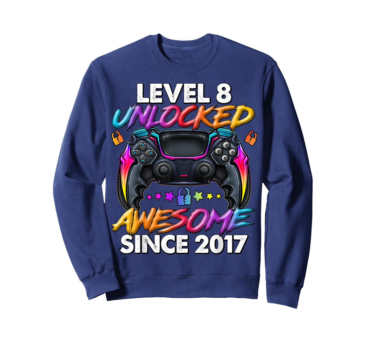 Level 8 Unlocked 8 Year Old Gifts Boys 8th Birthday Boy T-Shirt