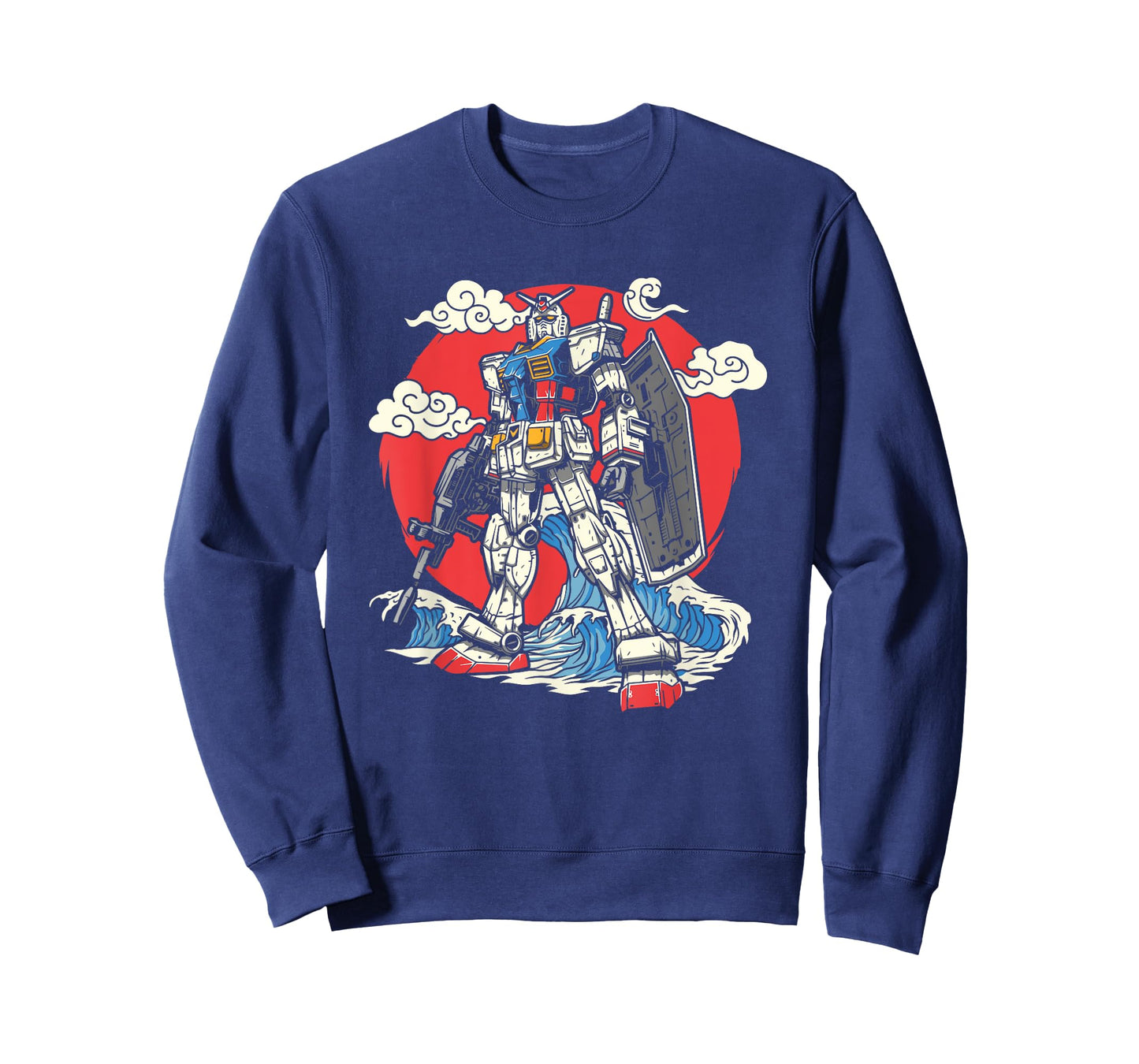 Anime Japanese Robot Kanagawa Japanese Ocean Wave Art T-Shirt