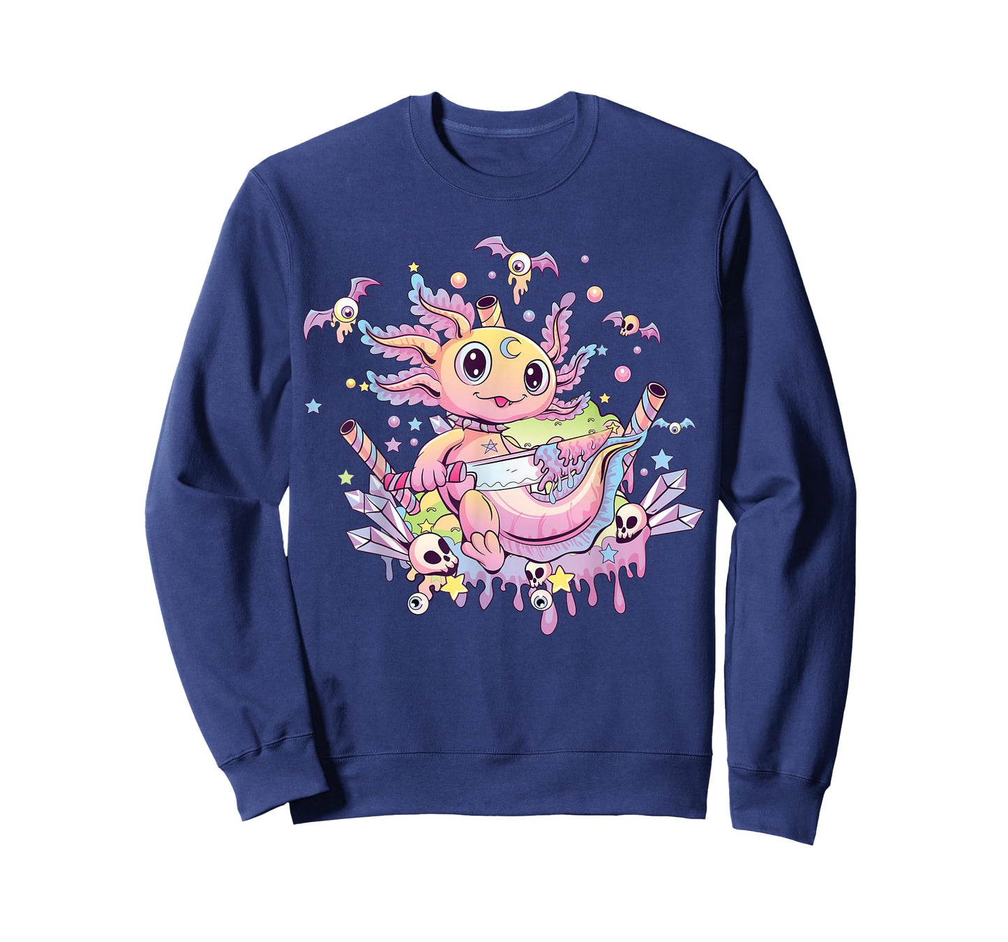 Pastel Goth Cute Creepy Axolotl Gothic Kawaii Menhera T-Shirt