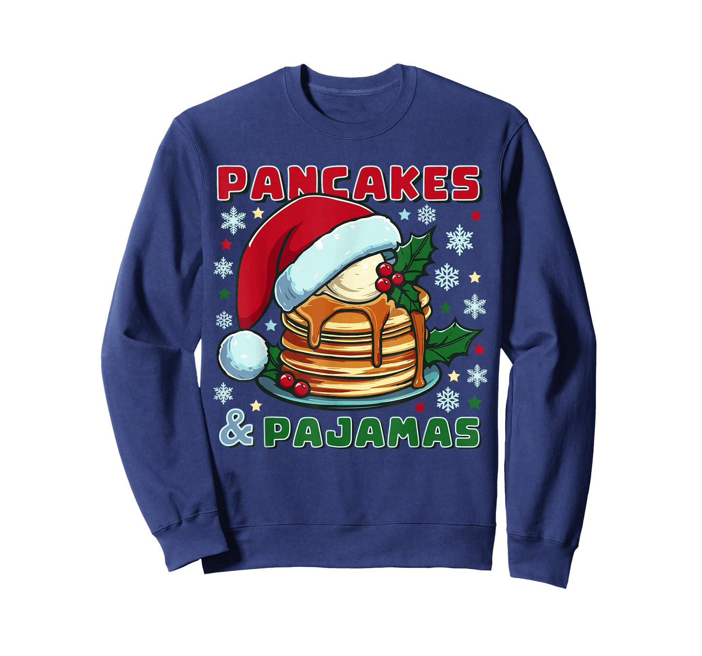Pancakes and Pajamas Fluffy Buttermilk Cake Santa Christmas T-Shirt