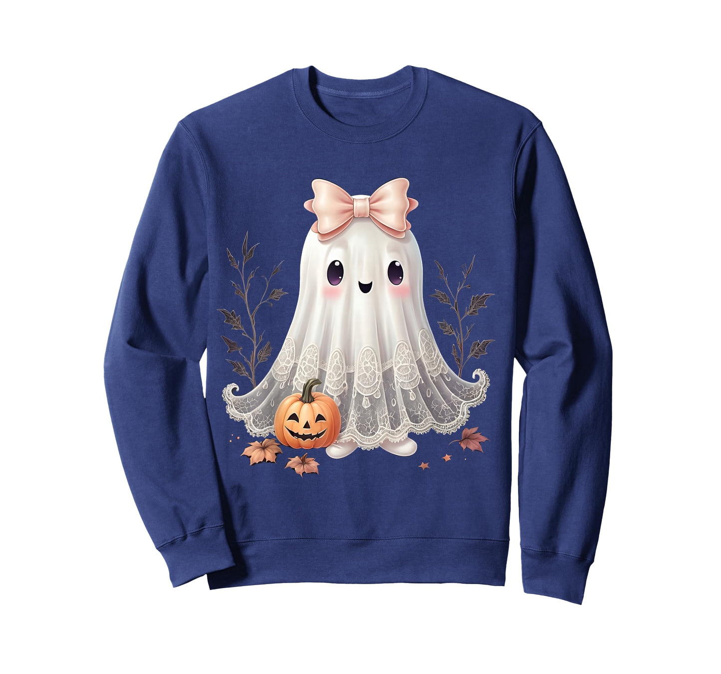 Lace Ghost Halloween Coquette Bow Vintage Women Girls T-Shirt