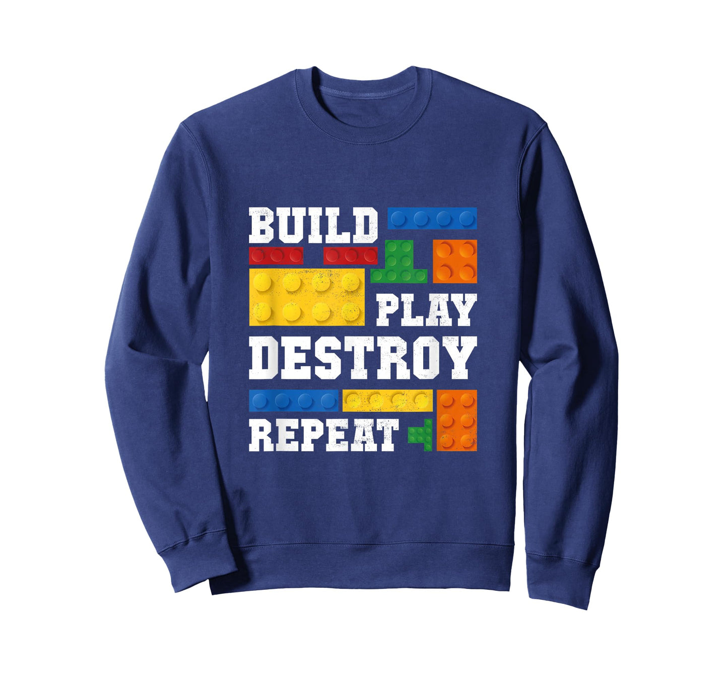 Build Play Destroy Repeat Brick Master Builder Kid Boy Girls T-Shirt