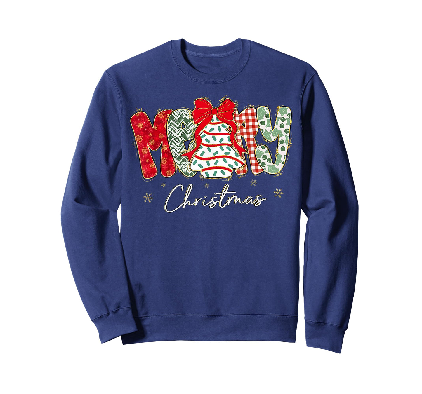 Coquette Bow Tree Cake Candy Cane Merry Christmas Girls Kids T-Shirt