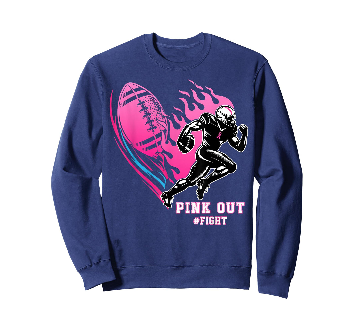 Football Pink Out Team Breast Cancer Awareness Month Womens T-Shirt